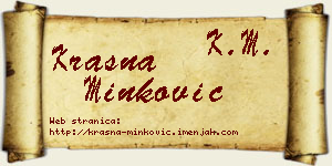 Krasna Minković vizit kartica
